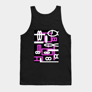 Pink  and black geometric abstract art desig Tank Top